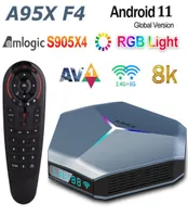Amlogic S905X4 Android TV Box 4GB 32GB with G30S Voice Remote Control 8K RGB Light A95X F4 Smart Android110 TVbox Plex media serv6322574