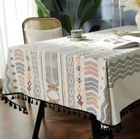 Table Cloth Restaurant Decorated Cotton Linen Rectangular Shape Cover Home Party Use Ins Fashion