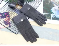 Mittens Fingerless Five Fingers Gloves Autumn and Winter Men's Gloves Touch Screen Thermal Insulation Fleeced Cotton Driving Sports Windproof