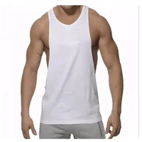 Mens Tank Tops Summer Breathable Pure Color Cotton T-shirts Strong Men Gym Sports Running Wear211R