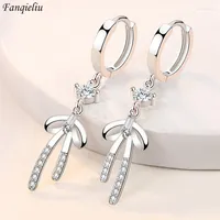Dangle Earrings Fanqieliu Stamp 925 Silver Needle Zircon Cute Bow Drop For Women Trendy Jewelry Girl Gift FQL21525