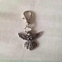 50pcs Fashion Vintage Silver Alloy Angel Charm Keychain Gifts Key Ring Fit DIY Key Chains Accessories Jewelry1303N