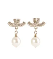 diamond pearl drop dangle earring French luxury brand gold earrings letter barnd fashion fashion designer for women party gift wed2617884
