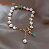Charm Bracelets Irregular Pearl For Women Adjustable Chain OT Buckle Bracelet Female Imitation Pearls Temperament Jewelry Texture Gift