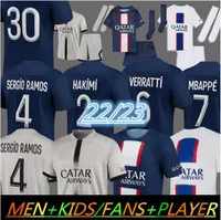 CUSTOM 2022 2023paris MBAPPE #7 HAKIMI 30 10 FANS PLAYER 22 23 soccer jersey SERGIO RAMOS psGS Football Shirts shirt MARQUINHOS VERRATTI ICA