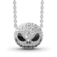Nightmare before Christmas Skeleton Necklace Jack Skull Crystals Pendant Women Witch Necklace Goth Gothic Jewelry Whole J1218211P