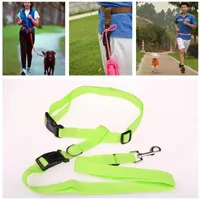 Dog Collars Leash Pet Leashes Adjustable Handsfree Walking Running Jogging Lead Waist Belt Chest Strap Gift