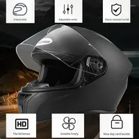 Motorcycle Helmets Safety Helmet With Hd Len Retro Winter Riding Absorption Flip Full Face Racing Vintage For Electric Bike