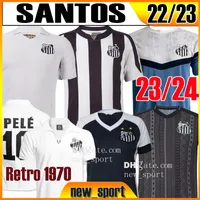 22 23 Santos Soccer Jerseys Retro #10 Pele Felipe Jonatan Kaio Ramos Jorge Pinto Pato Sanchez Libertadores 2022 2023 Finale shirts Camisa S.F.C. Mannen Kids Football Jersey
