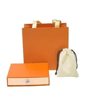 2021 Test Jewelry Box L Luxe Designer Stamp Sieradenverpakking met ladeboxen Tote Bag Hoogwaardige oranje dozen L0261392116