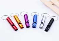 Metal Whistle Keychains Mixed Color Portable Self Defense Keyrings Accessories Outdoor Camping Survival Mini Tools7652021