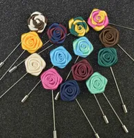 Cheap Fashion Flower Brooch lapel Pins handmade Boutonniere Stick with fabric flowers for Gentleman suit wear Men Accessorie4728664