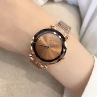 Luxury Women Minimalist Watch Japan Quartz Rose Gold Milanese Loop Stainless Steel Band Reloj Mujer Magnetic Clasp Wristwatches286r