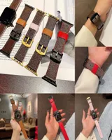 Fashion Genuine Leather Watch Bands per Apple Watch Cinp 38mm 41mm 41mm 42mm 44mm 45mm iwatch 3 4 5 SE 6 Serie Designer F8110054