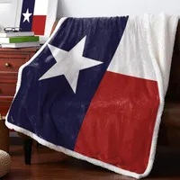 Blankets Texas State Flag Red White Blue Printed Fleece Blanket For Beds Sherpa Throw Adults Kids Sofa Bed Cover Soft