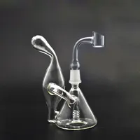 Mini 14cm Recycler Glass Bong Tornado Hookah Recyable water Dab Rigs bongs Smoking pipe with tobacco bowl or banger