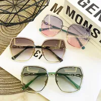 Designer Men's and Women's Beach Couple Sunglasses 20% Off Frameless crystal cut edge polygonal glasses anti ultraviolet fashion