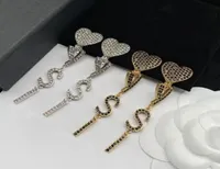 Trendy brand CZ diamond letter dangle earring ear cuff classic designer Tassel earrings jewelry women lady party wedding lovers gi8011956