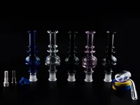 New Heady NC Smoking Pipe Pro Kit with 10mm Titanium Quartz Tips Keck Clip Glass Water Bong Pipe Concentrate Dab Straw2695218