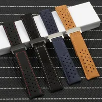 22mm Leather Watchband For fit TAG HEUER CARRERA Series Men Band Watch Strap Wrist Bracelet Accessories folding buckle276R