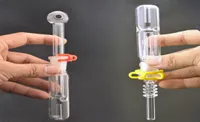 2pcs mini Glass bubbler smoking water pipes with filter perc Dab Straw Oil Rigs with 14mm male glass oil burner pipe and clip chea5807296