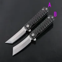 Special Offer Flipper Knife Survival folding blade knifes D2 Satin Blades Black Steel handle EDC Pocket knives Ball Bearing Washer268Y