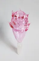 New Arrival Rose Shape Glass Water Pipe Joint Bolw 8CM Height Dry Herb Glass Hand Dab Rig Smoking Bong Accessories9701556