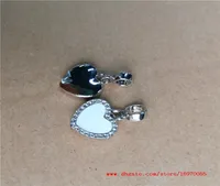 sublimation blank heart charms po bead metal fashion charm transfer printing material consumables with zircon3889777