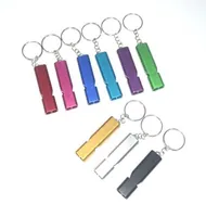 Dualtube Survival Whistle Keychains Portable Aluminum Safety Whistles For Outdoor Hiking Camping Survival Emergency Keyring1458339