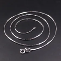 Chains Real S925 Sterling Silver Women Men Lucky 1.2mmW Snake Chain Link Necklace 18"L