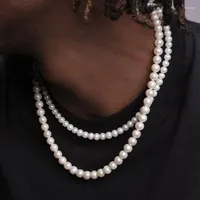 Choker 4 6 8 10mm Beads Trendy Imitation Pearls Necklace For Men Handmade Classic Women Jewelry Gift