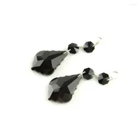 Chandelier Crystal 100pcs lot 50mm Pendant 2pcs 14mm Octagon Beads In Black Color For Curtain Wedding