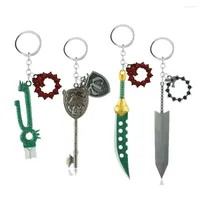 Keychains The Seven Deadly Sins Key Chain Anime Keyrings LostBane Sword Holder Pendant Metal Charm Men Jewelry