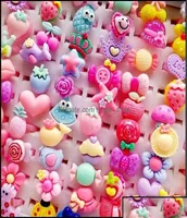 Band Rings Newest 500PcsLot Children Cartoon Resin Finger Jewelrys Heart Shape Animals Flower Baby Girl Tangible S Otq4A7129904