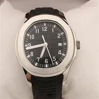 New Arrival Quality Packet Auto watch MeN Black Dial Silver Skeleton Rubber Band Transparent Back 5167 1A -001 watch2786
