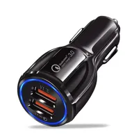 QC30 Portable Car Charger Led Quick Charging 12V 31A Dual USB Port6857925