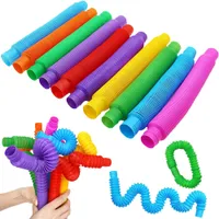 DIY Pop Tube Fidget Toy Twist Tubes Stretch Telescopic Pipes Stress Relief Poptube Sensory Toy Decompression Toys Anxiety Reliever