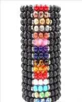 New bracele Lava Rock Stone Beads Bracelet Chakra Charm Natural Stone Essential Oil Diffuser Beads Chain Forwomen Men Fashion Craf3487896