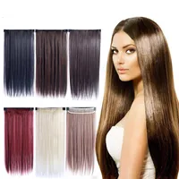 straight crurly hair piece super long five clip in hair extensions synthetic hair curly thick 1 piece for full head FZP3202x