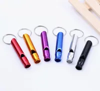 Metal Whistle Keychains Mixed Color Portable Self Defense Keyrings Accessories Outdoor Camping Survival Mini Tools6411280