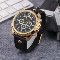 Fashion Brand Watches Men Big Dial Style Leather Strap Quartz Wrist Watch DZ01306P