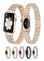 Diamond Stainless Steel Strap for Apple Watch 1 2 3 4 5 67 Metal Band Iwatch 384041mm 424445mm Bracelet Women Jewelry Bling R2378164