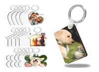20 Styles Sublimation Blank Keychain MDF Wooden Pendant Thermal Transfer Doublesided White DIY Key Chain Ring Charms9887892