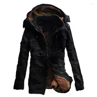 Men's Down Winter Thick Cotton Jacket Military Hooded Parka Bomber