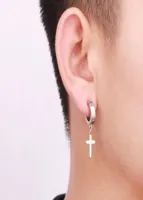 NEW 4 Colors Allergy Cross Ear Clasp Fashionable Titanium Punk Ear Studs Stainless Steel Earrings 30pcs Epacket 8763896