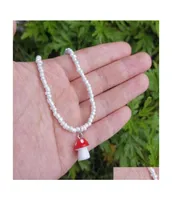 Pendant Necklaces Handmade Beaded Chain Mushroom Necklace Women Stylish Short Choker Whole Jewelry 3402 Q2 Drop Delivery Penda4518643