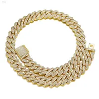 Shining Fashion Hip Hop Jewelry Iced Out Mirco Pave Bling 14k Gold Plated Men Cuban Link Chain