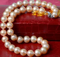 Chains Gorgeous 9-10mm South Sea Gold Pink Pearl Necklace 18inch 925s