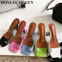 Slippers Ladies Summer High Heels Shoes Clip Toe Fashion Outdoor Slides Brand Sandals Horseshoe Women Pumps For Party