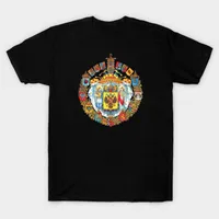 Men's T Shirts Russian Empire Romanov Dynasty's Coat Of Arms Shirt. Short Sleeve Cotton Casual T-shirts Loose Top Size S-3XL